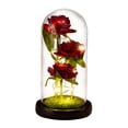 thumbnail image 1 of Cúpula de cristal, adorno de rosa, tira de luz LED, bendición, cubierta de cristal romántica, flores artificiales para novia, 1 of 5