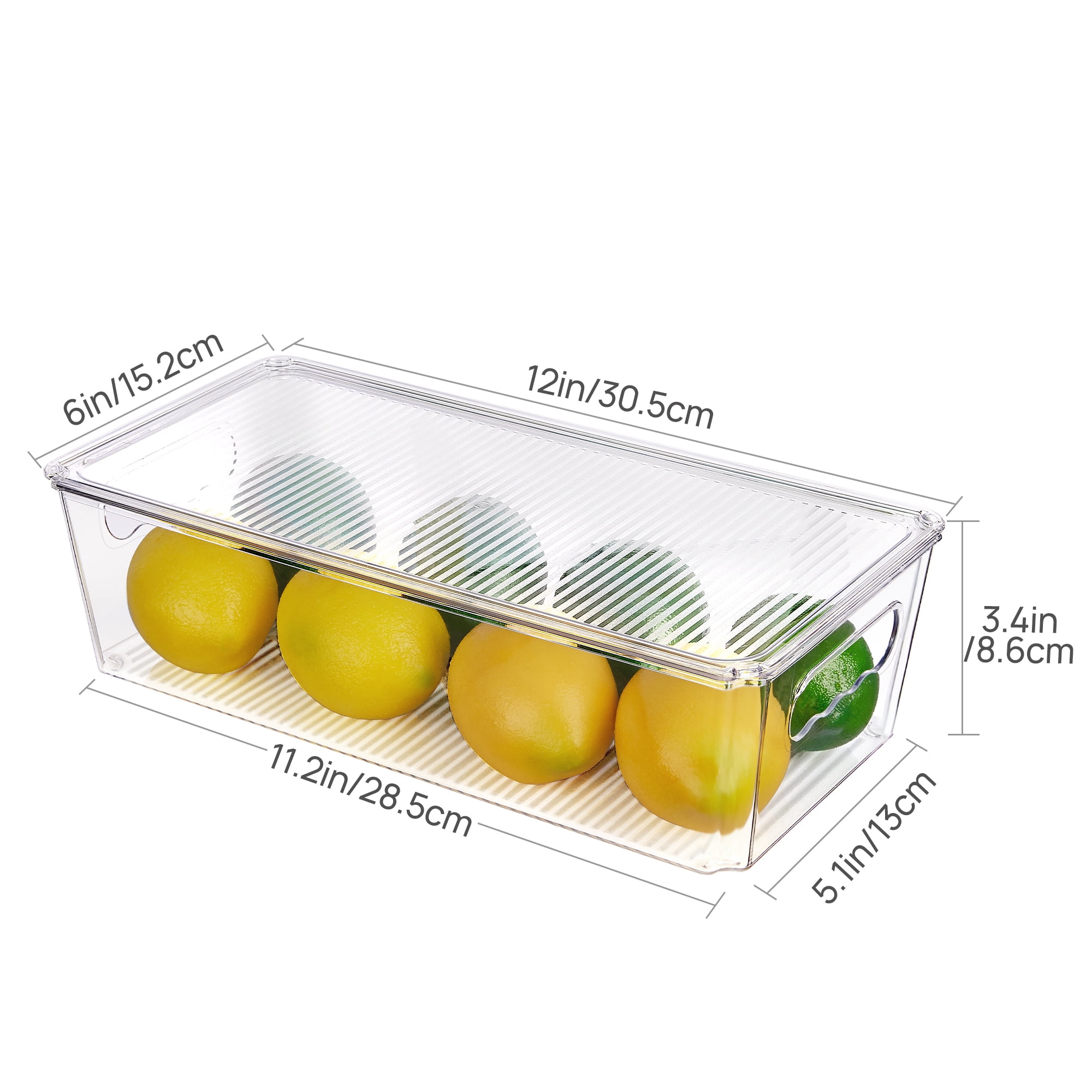 Sindcom 6pcs Clear Organizers Bins with Lids, Stackable Plastic Storage Containers with Handles