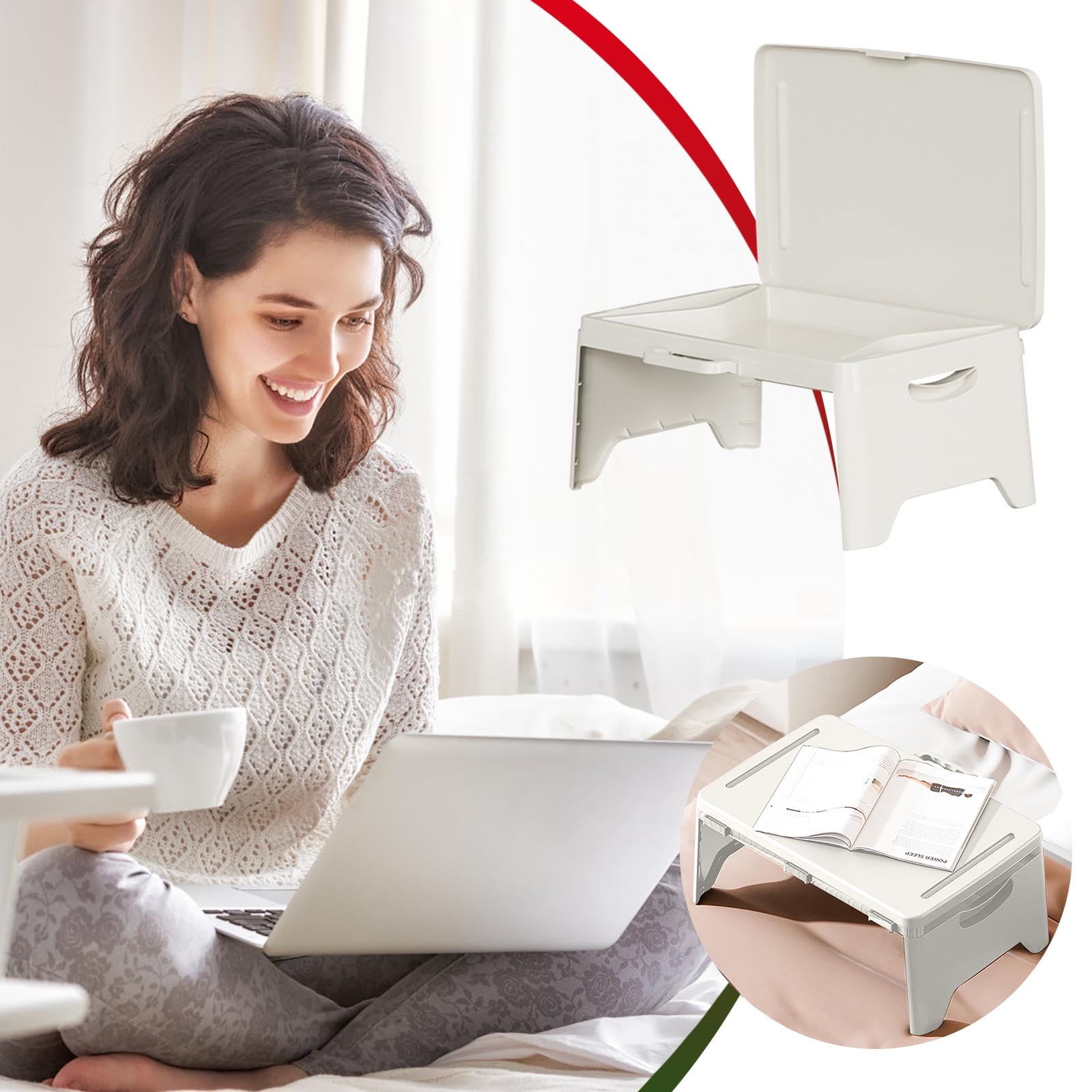 SouMaox Portable Folding Desk, Space Saving Design Versatile Laptop Stand Computer Surface Work Station for Dormitory Apartment Use