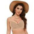 thumbnail image 3 of gdxvjhbj Women Underwire Bikini Top Only Push Up Swim Top Bra Swimsuit Tops Padded Bathing Suit Top (Beige,XL), 3 of 9