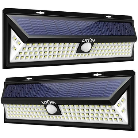 solar light led outdoor motion lights litom sensor angle yard bright garden garage pack sensing weatherproof driveway panel rated step