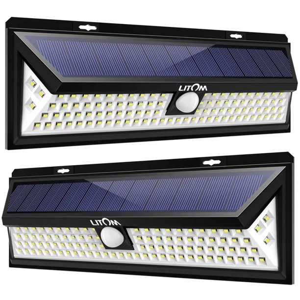 Litom 102 LED Motion Sensor Solar Light, Bright Wall Light, Large Solar