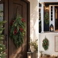 thumbnail image 4 of Christmas Teardrop Swag, Artificial Pine Door Decor, Full Pine Needle Shape Arranged in a Tapered Cascade for Home Displays, Synthetic Evergreen Branches for Seasonal Home Use, 4 of 7