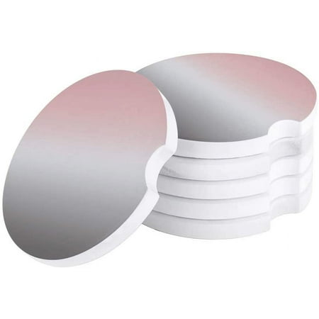 

FMSHPON Pink Gray Gradient Pattern Set of 4 Car Coaster for Drinks Absorbent Ceramic Stone Coasters Cup Mat with Cork Base for Home Kitchen Room Coffee Table Bar Decor