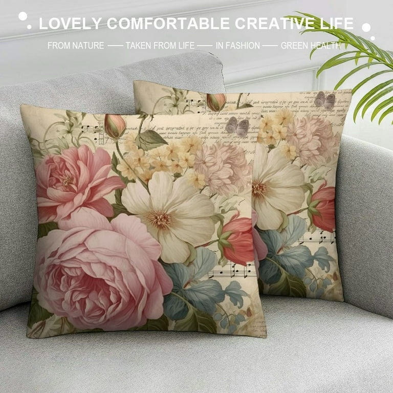 FUMJ Square Decorative Throw Pillow Case Cushion Cover,Vintage