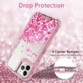 thumbnail image 6 of Noir Case for iPhone 12/12 Pro, Hard Clear Glitter Liquid Waterfall Heavy Duty Girls Women for Apple iPhone 12 / Pro Case - Pink, 6 of 7