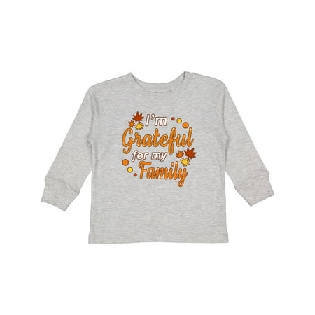 

Inktastic I m Grateful for My Family in Orange with Fall Leaves Gift Toddler Boy or Toddler Girl Long Sleeve T-Shirt