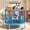 Blue, variant on 60" Mini Kids Trampoline for Toddlers 2-4 - Sturdy Indoor Backyard Trampoline with Safety Enclosure Net Basketball Hoop Gymnastics Bar & Toy Swing