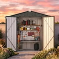 thumbnail image 3 of Asofer 6' x 4' Outdoor Storage Shed, Metal Shed with  Lockable Doors, Galvanized Steel, Dark Gray, 3 of 15