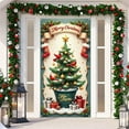 thumbnail image 2 of Huanglei Décorations de Rideau de Porte Rouge Bannière de Porte d'Entrée Joyeux et Train Décorations Extérieures et Années Décorations de Fête d'Hiver Entrée Porche, 2 of 6