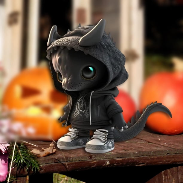 Estatua de dinosaurio de Halloween BLESIY escultura de Jardín negro