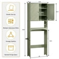 thumbnail image 7 of HLR Over The Toilet Storage Cabinet, Bathroom Above Toilet Storage Cabinet with Doors and Adjustable Shelves, Green, 7 of 7