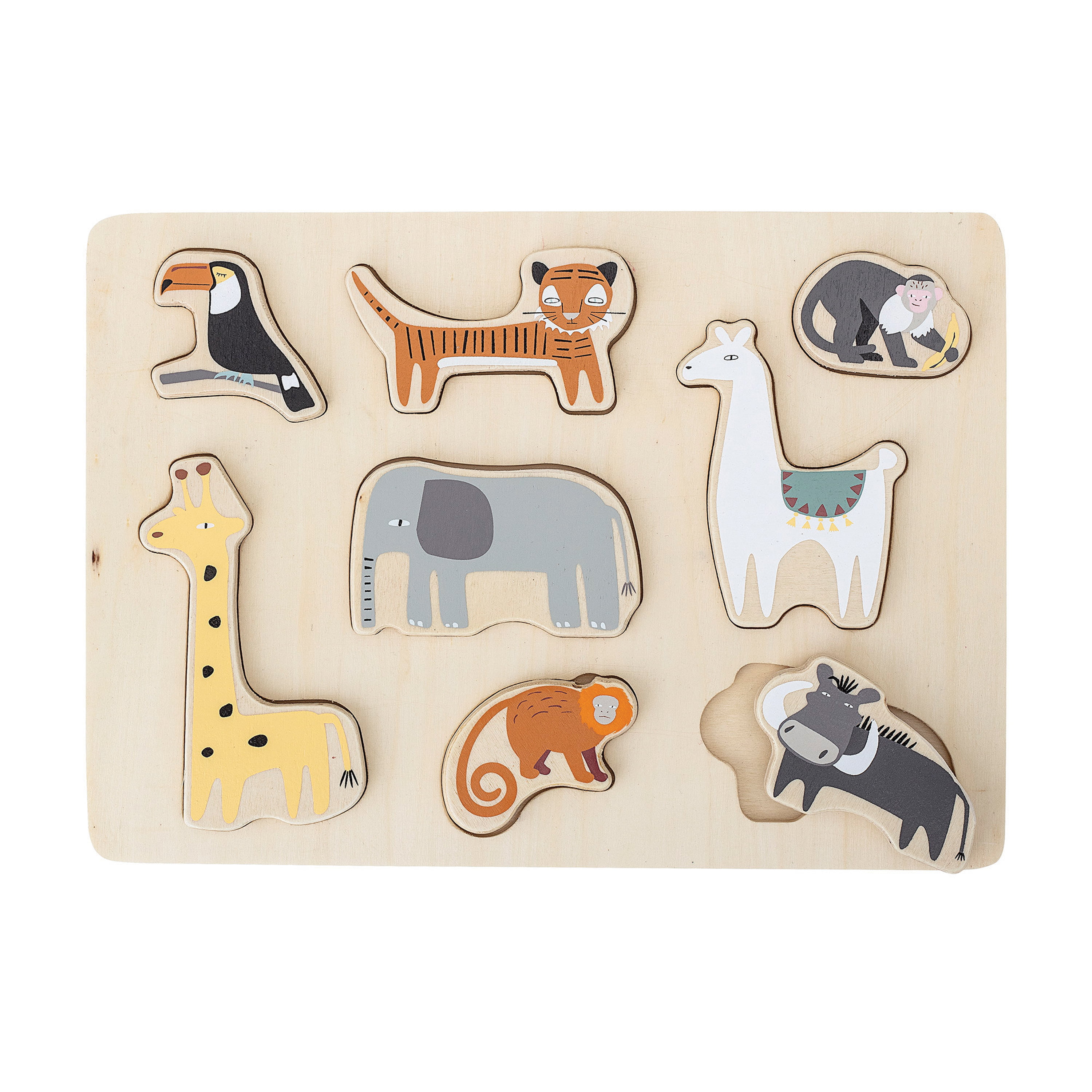 Bloomingville Wood Animal Figures Puzzle (Set of 9 Pieces) 