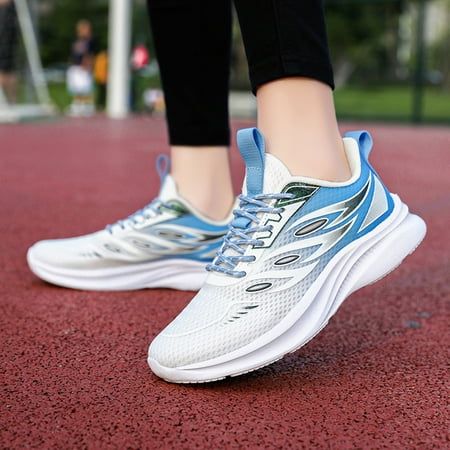 XDDST Womens Flats Comfortable Dressy Men and Women Shoes Comfortable Mesh Breathable Couple Running Sneakers Blue