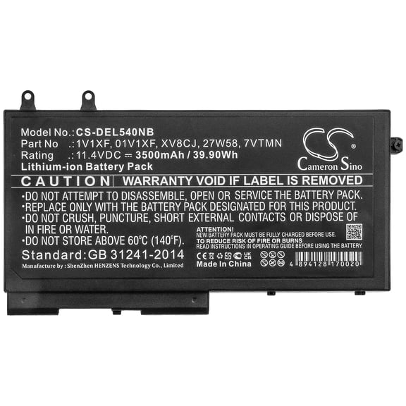 3500mAh 27W58 XV8CJ 7VTMN 01V1XF 1V1XF Battery for DELL Latitude 5400 Chromebook Latitude 5410 Latitude 5400