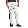 thumbnail image 6 of G-Style USA Men's Hip Hop Slim Fit Track Pants - Athletic Jogger with Side Stripe - Off-White/Black - 2X-Large, 6 of 6