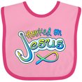 thumbnail image 3 of Inktastic Hooked on Jesus Christian Boys or Girls Baby Bib, 3 of 4