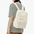 thumbnail image 4 of 1pc Simple Solid Color Backpack, Women's Men's Simple And Versatile Large Capacity Computer Travel Backpack, Junior High School Student High School College Student Schoolbag, Simple Casual Bag, 4 of 5