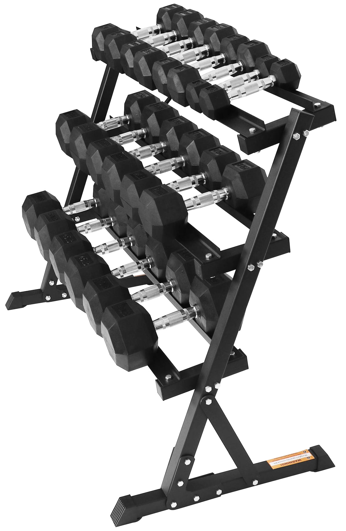 BalanceFrom 550 LB Dumbbell Set with 3-Tier Rack, Pair of 5-50 LBs, Multiple Packages, Black