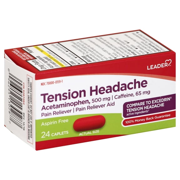 Leader Tension Headache Pain Reliever, 24 Caplets  Fast Relief for Headaches & Pain