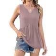 thumbnail image 2 of Women Tank Tops 2026 Summer Sleeveless Blouses V Neck Casual Loose Fit Flowy Shirts S-3X Pink S, 2 of 6