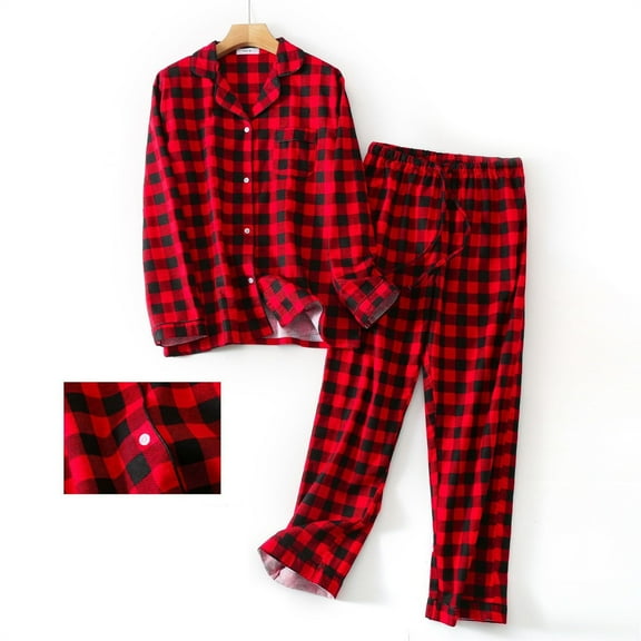 BILIKEYU Women's Flannel Brushed Cotton Cozy Warm Pajamas, Fall Pajamas Women, 2 Piece Sets for Women, Womens Pajamas Set