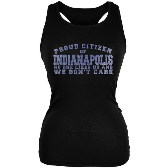 Proud No One Likes Indianapolis Black Juniors Soft Tank Top - Medium