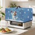thumbnail image 4 of TSOVTHRID Christmas Hat Dog Print Microwave Oven Cover Protection Dustproof Toaster Oven Cover Protector Cardinal Snowflake Kitchen Machine Covers for Christmas Decor, 18.25"W x 14.5"D x 11"H, S, 4 of 7