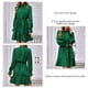 thumbnail image 4 of Vestido Casual De Color Puro, Vestido De Volantes De Manga Larga Cómodo Cintura Media Medio Cuello Alto Una Línea Patchwork Para La Escuela Para Mujeres Para La Vida Diaria ANGGREK verde oscuro L, 4 of 6