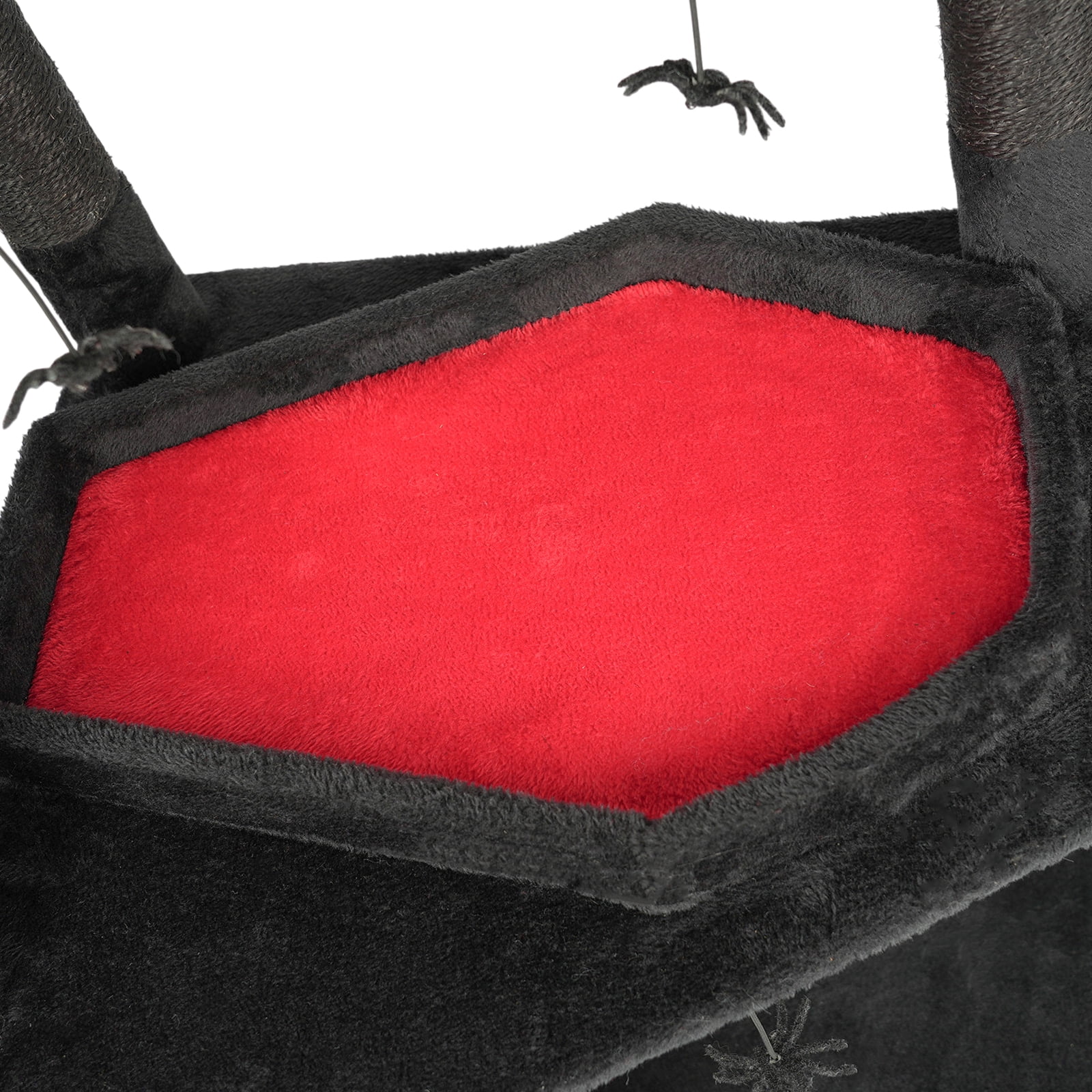 Ktaxon Large Halloween Cat Tree w/ Coffin Hideout & Scratcher, 2-Level for Large Cats, Black Red