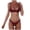 Red, variant on Women's Two Piece Bikini Set Solid Color Adjustable Straps Hook Eye Closure Cheeky High Cut Bathing Suit(Black,L)