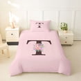 thumbnail image 2 of Erosebridal Girls Purple Pink Flowers Twin Bedding,Floral Rose Personalized Initial T Duvet Cover Set For Kids Teens,Pink Reversible,2pcs,No Comforter, 2 of 5