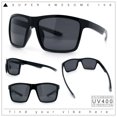 thumbnail image 2 of Polarized Color Mirror Mens Rectangle Sport Horn Rim Plastic Sunglasses Black Grey - Black, 2 of 8