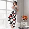 thumbnail image 5 of Salouo Ladybugs Of Black And White Checkers Print Women's Pajama Pants Casual Loose Sweatpants PJs Flowy Pants Drawstring Palazzo for Women Wide Leg Pants Lounge Pajama -Large, 5 of 8