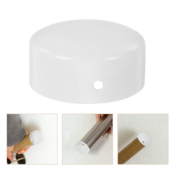 WHAMVOX 2 Pcs Stainless Steel Handrail Cover 5.00X5.00X2.00CM White