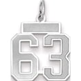 thumbnail image 1 of 14K White Gold 14Kw Small Satin Number 63 Charm Made In United States wss63, 1 of 4