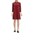 thumbnail image 2 of Time and Tru Women’s Velvet Dress with 3/4-Length Sleeve, 2 of 5