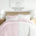 thumbnail image 6 of Noble Linens 3-Piece Blush & White Reversible Down Alternative Comforter Set, Full/Queen, 6 of 12