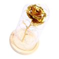 thumbnail image 1 of Rose In Glass Dome Wooden Base Led Dome with LED Flower Lamps Golden, 1 of 9