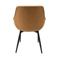 thumbnail image 5 of Markley Modern Leather Dining Arm Chair With Metal Legs - Light Brown, 5 of 8