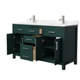 thumbnail image 3 of Wyndham Collection Beckett 60" Wood Double Bathroom Vanity in Green/Nickel, 3 of 6