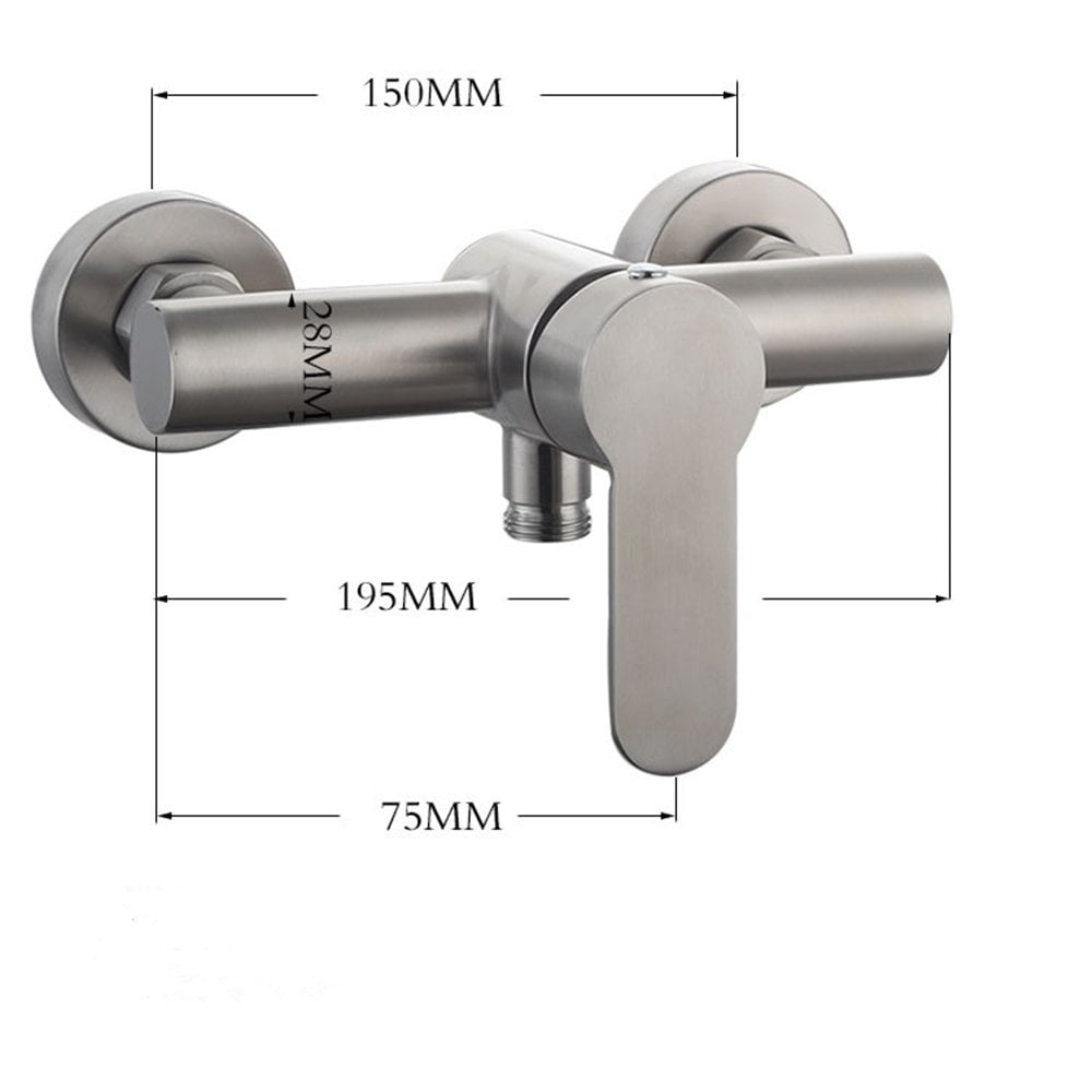 Stainless Steel Wall Mounted Shower Mixer Faucet Manual Control Plumbing Valve Switch Bathroom Tap for Cold and Hot Water