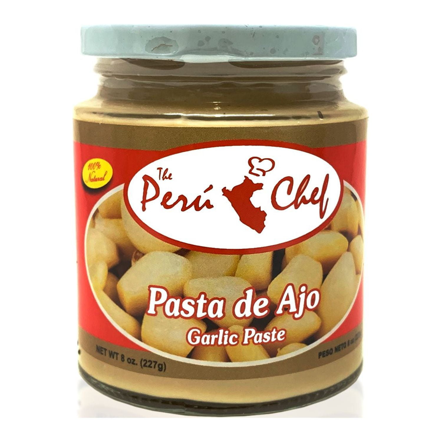 PeruChef Pasta de Ajo -  Garlic Paste 100% Natural 8 Oz