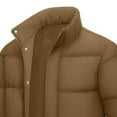 thumbnail image 5 of Sookity Men's Puffer Winter Coat Big and Tall Hooded Down Jacket Zip up Stand Collar Jackets Casual Heavy Winter Jackets Ski Snow Thick Snowy Puffer Coat with Pockets chaquetas hombre Brown,S, 5 of 6