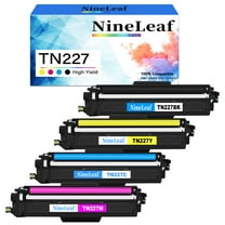 NineLeaf TN227 Compatible Toner Cartridge Replacement for Brother TN-227 TN223 TN-223 Work with HL-L3230CDN DCP-L3550CDW MFC-L3770CDW HL-L3210CW Printer (4 Pack Black Cyan Magenta Yellow)