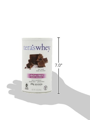 Tera's Whey rBGH Free Whey Protein Powder, Dark Chocolate Cocoa, 20g Protein, 0.75 Lb