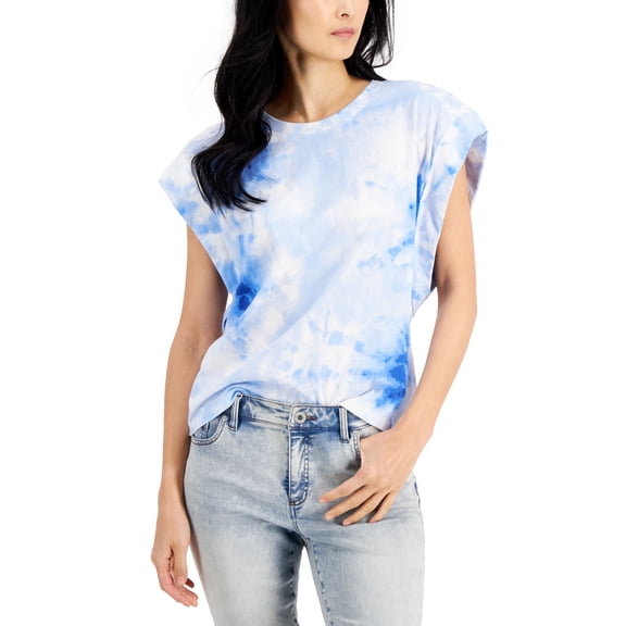 INC International Concepts Womens Extended Shoulder Shirt Dahana Dye B L