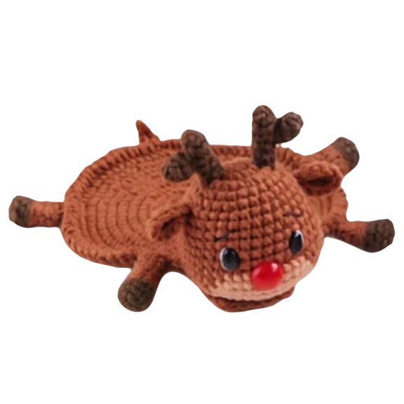 Funny Crochet Coasters, Cute 3D Animal Drink Coasters, Hand‑Crocheted Table Protection for Desk Decor, Gift for Coffee & Animal Lovers(N)