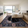 thumbnail image 3 of ODIKA 9'x12' Washable Area Rug Goth Vintage Motif Minimalist Gothic Damask Phase Arch Mystical for Master Suite, California King, Under Bed, Non-Shedding, Easy Care, 3 of 7