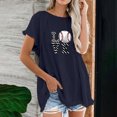 thumbnail image 2 of Camiseta informal para mujer, blusa estampada con cuello redondo y manga corta, Tops OAVQHLG3B Store  lin121212, 2 of 5
